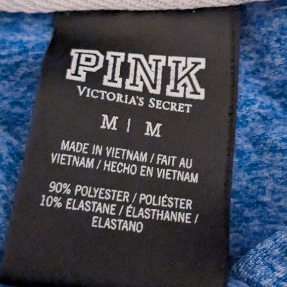 - Blue Hooded Sweatshirt with PINK Logo - Med Weight. Sz M EUC - Picture 9 of 9